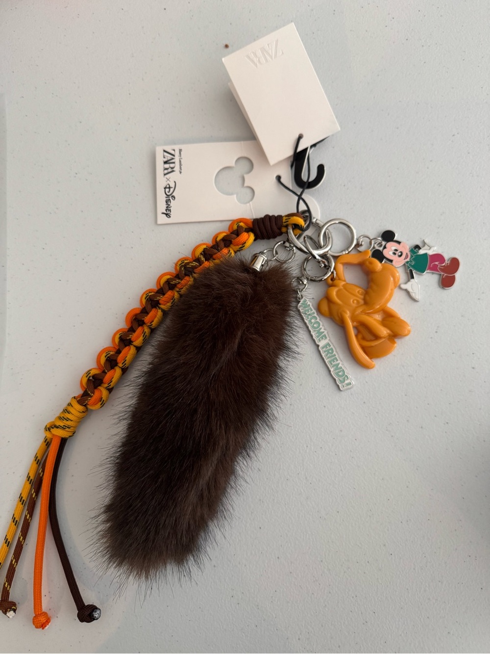 NWT ZARA x Disney Mickey Pluto Bag Charm Keychain